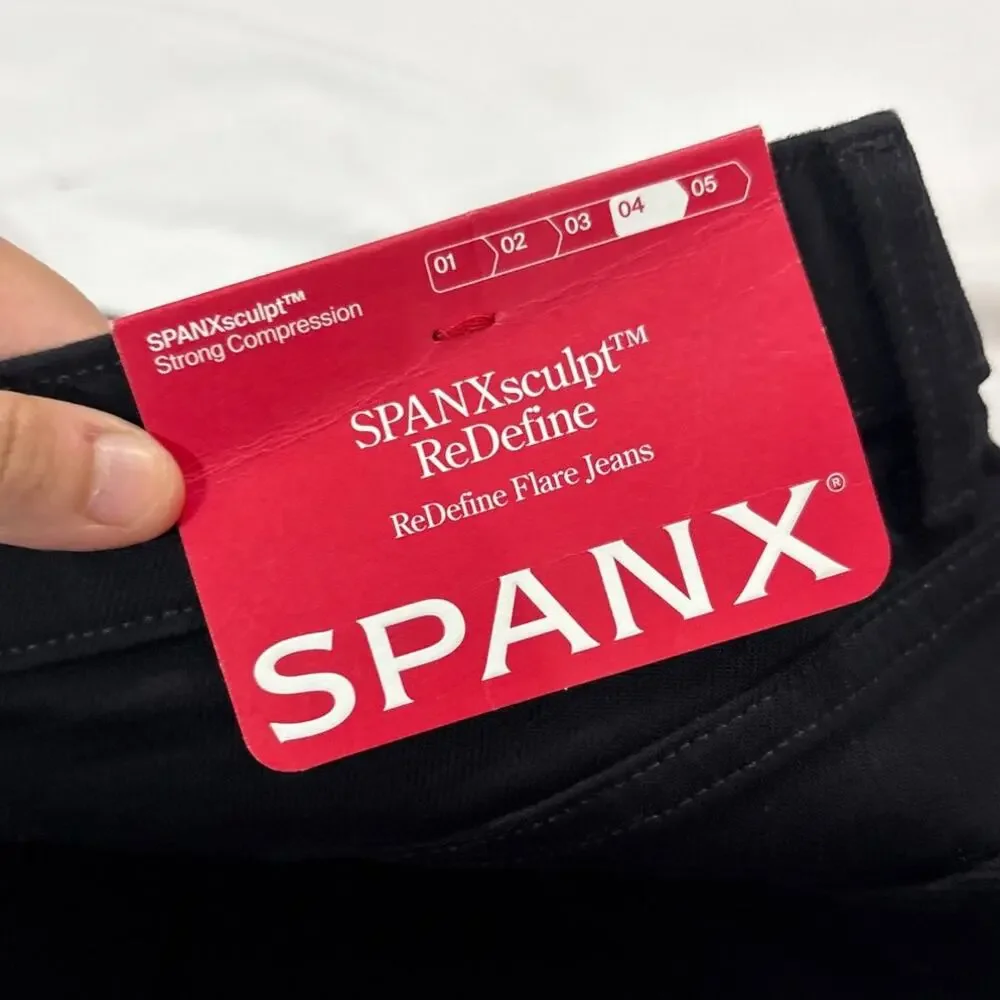 NWT SPANX sculpt Womens 12 Tall ReDefine Flare Jeans Wide Leg Western Festival